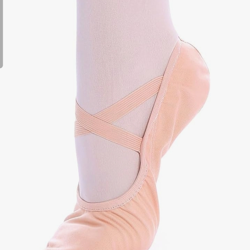 OLORA Women’s Ballet Shoes 6.5M Pink Canvas Split Sole Dance Flats NEW